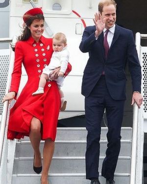 Royal tour arrival in NZ - Prince George of Cambridge with his parents